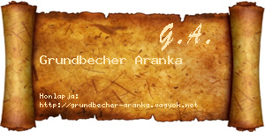 Grundbecher Aranka névjegykártya